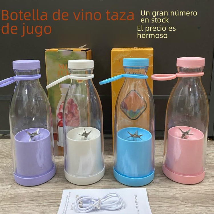 Casa nova USB garrafa de vinho copo de suco ao ar livre 6 folha cortador cabeça garrafa espremedor portátil estudante espremedor elétrico